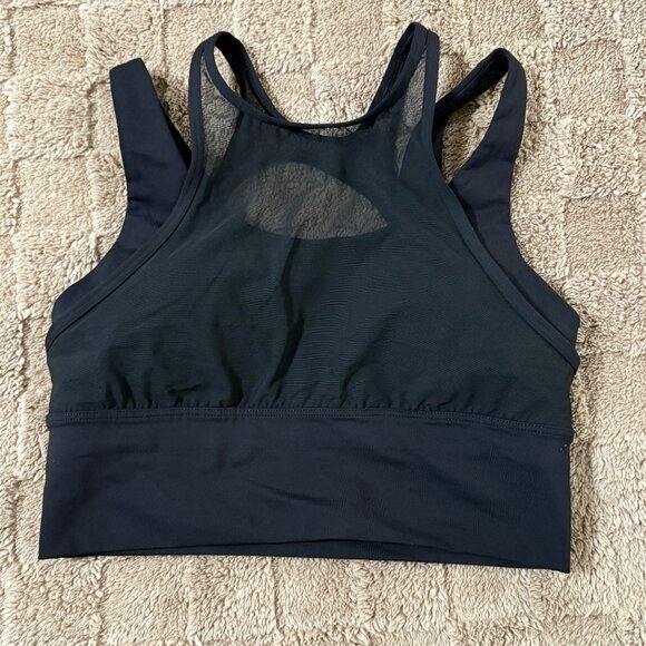 EXCELLENT Lululemon Black Double Tap Sports Training Gym Bra II  Mesh Crop Top 6 - Picture 6 of 9